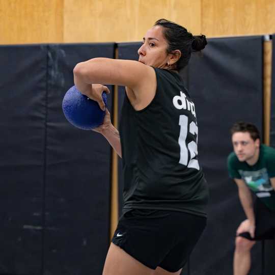 Player playing dodgeball