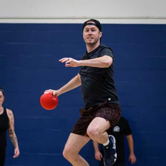 Player playing dodgeball