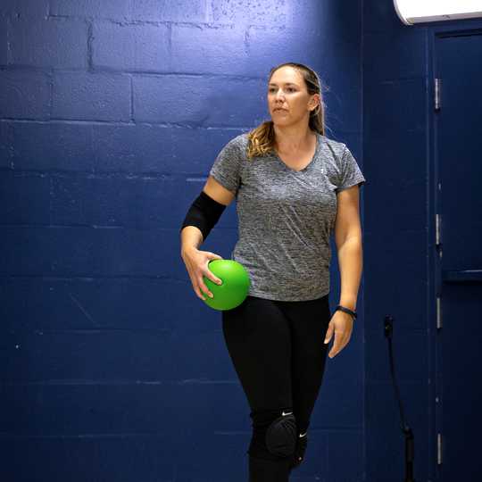 Player playing dodgeball