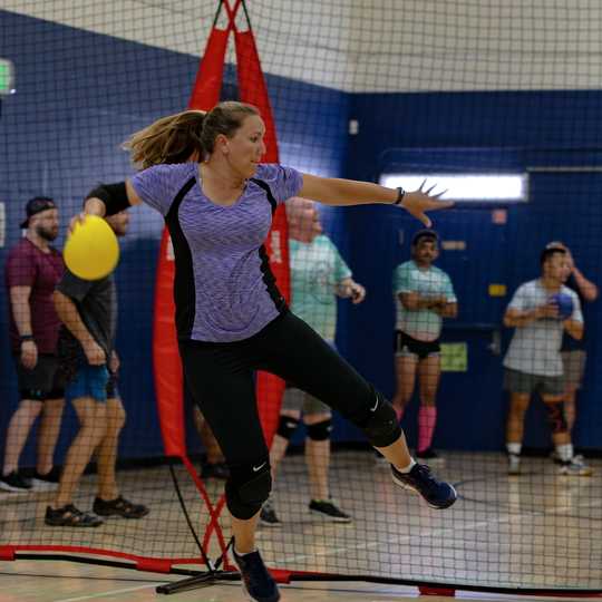 Player playing dodgeball