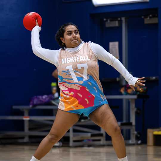 Player playing dodgeball