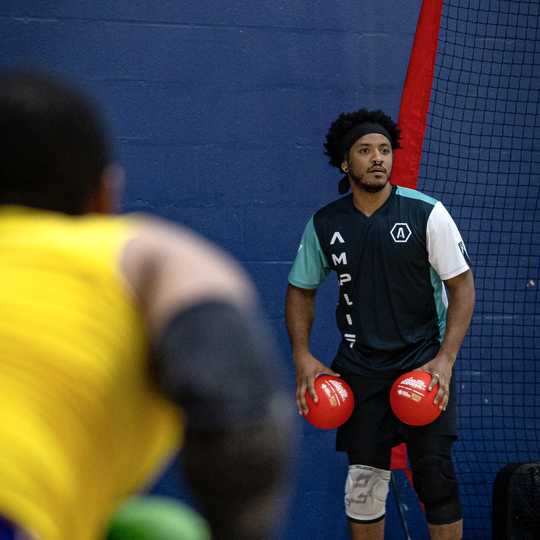 Player playing dodgeball