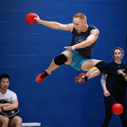 Player playing dodgeball