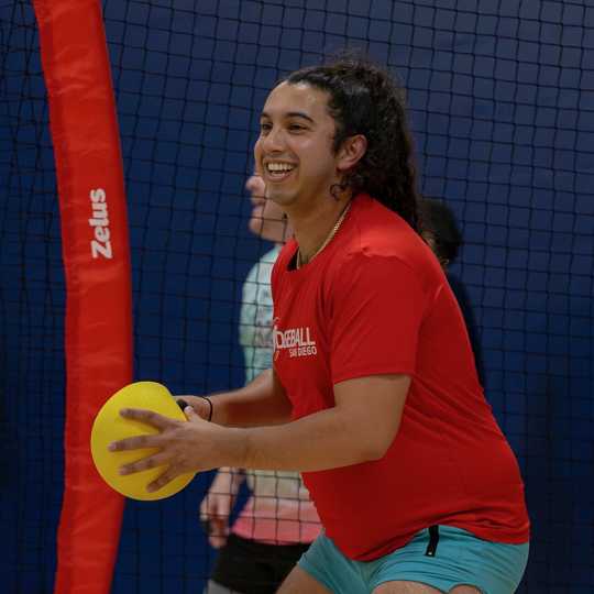 Player playing dodgeball