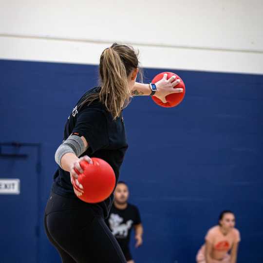 Player playing dodgeball