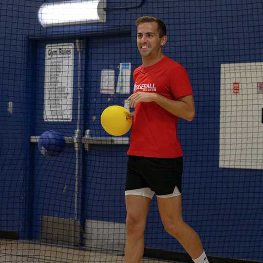 Player playing dodgeball